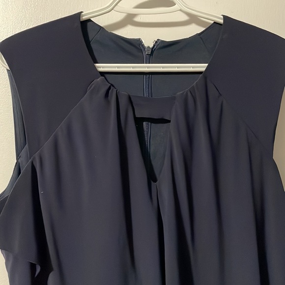 Lovely Navy asymmetric illusion cocktail dress from Le Chateau. - Picture 2 of 5